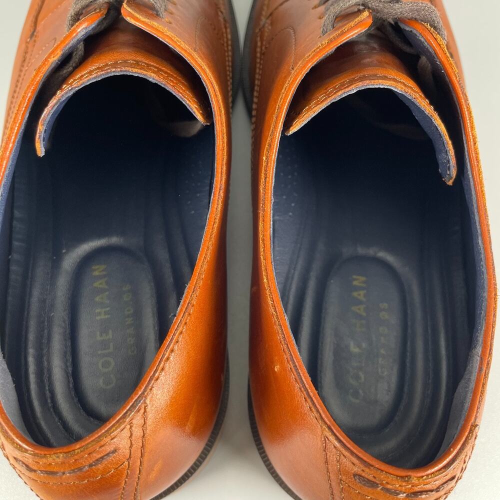 Cole Haan Grand OS Lenox Hill Men's 8.5 M Brown Split Toe Oxford Dress Shoes EUC - Picture 8 of 9